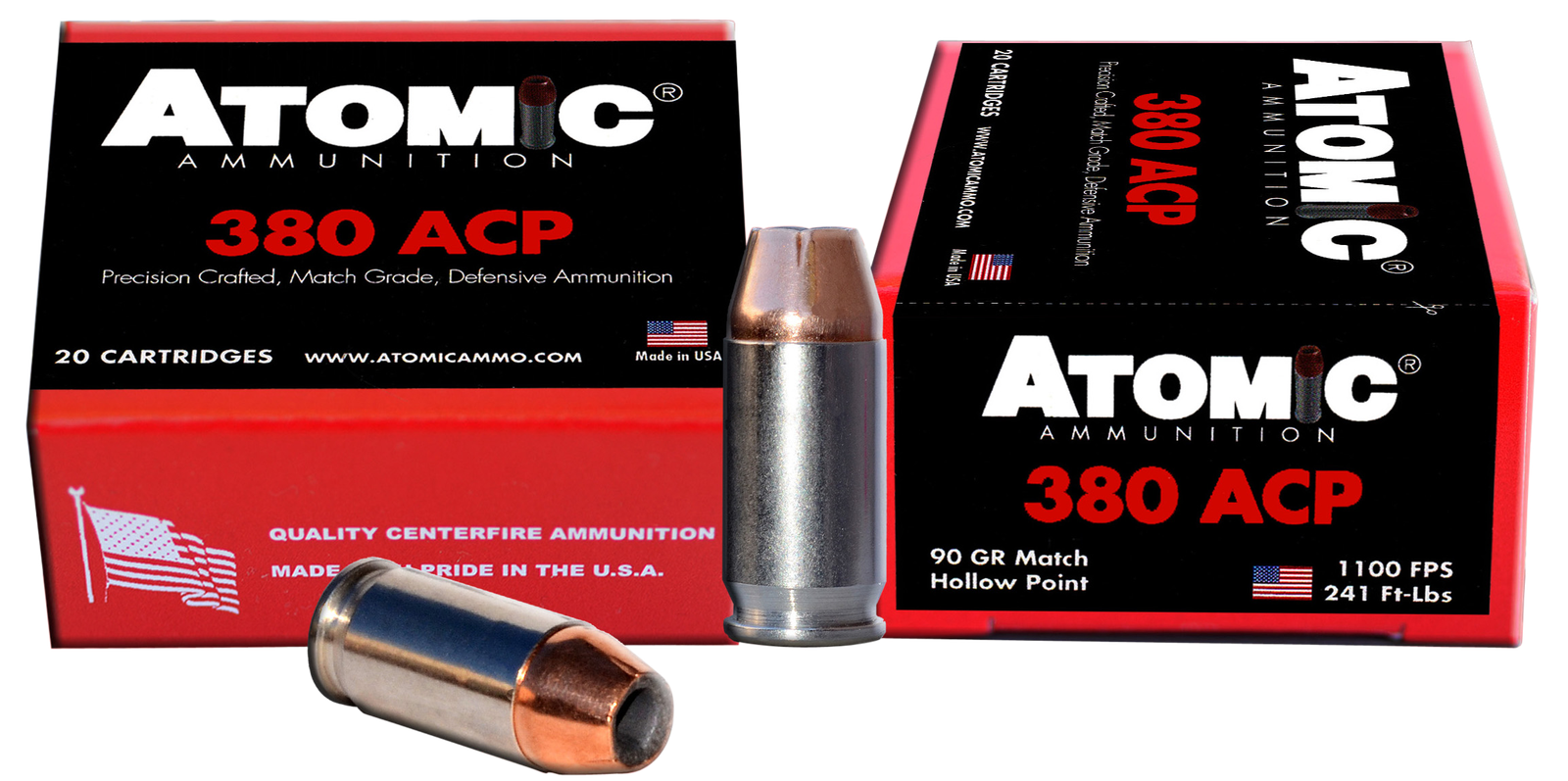 Atomic 380 ACP Hollow Point 90 Grain Ammo