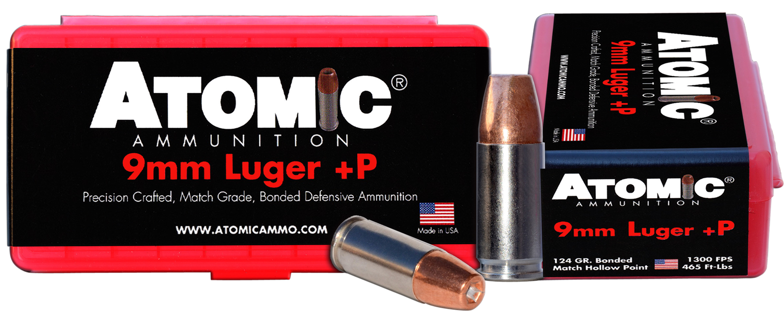 Atomic 9mm 124 Gr Bonded Match Ammo