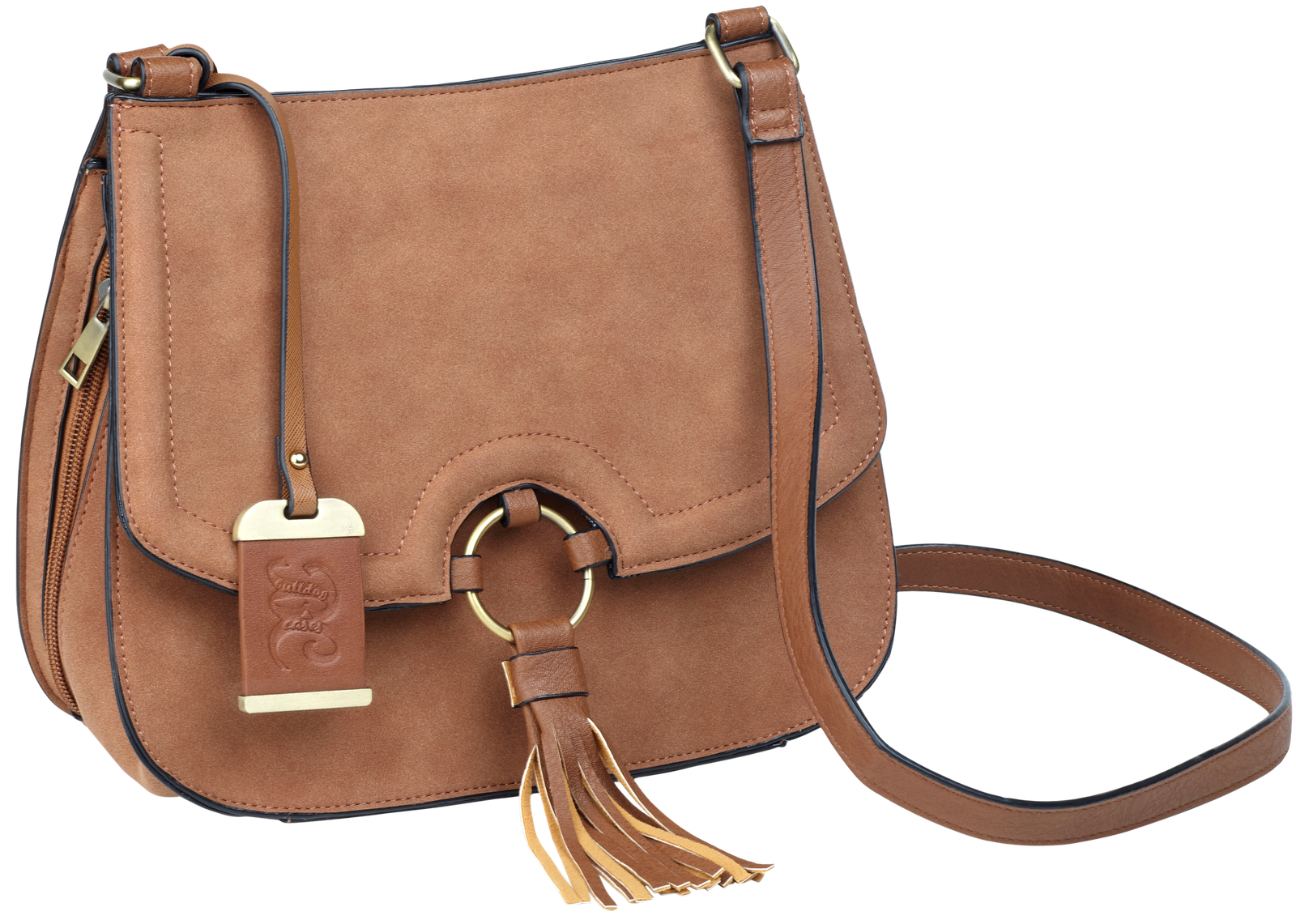 Bulldog Small Suede Crossbody Concealed Carry Purse