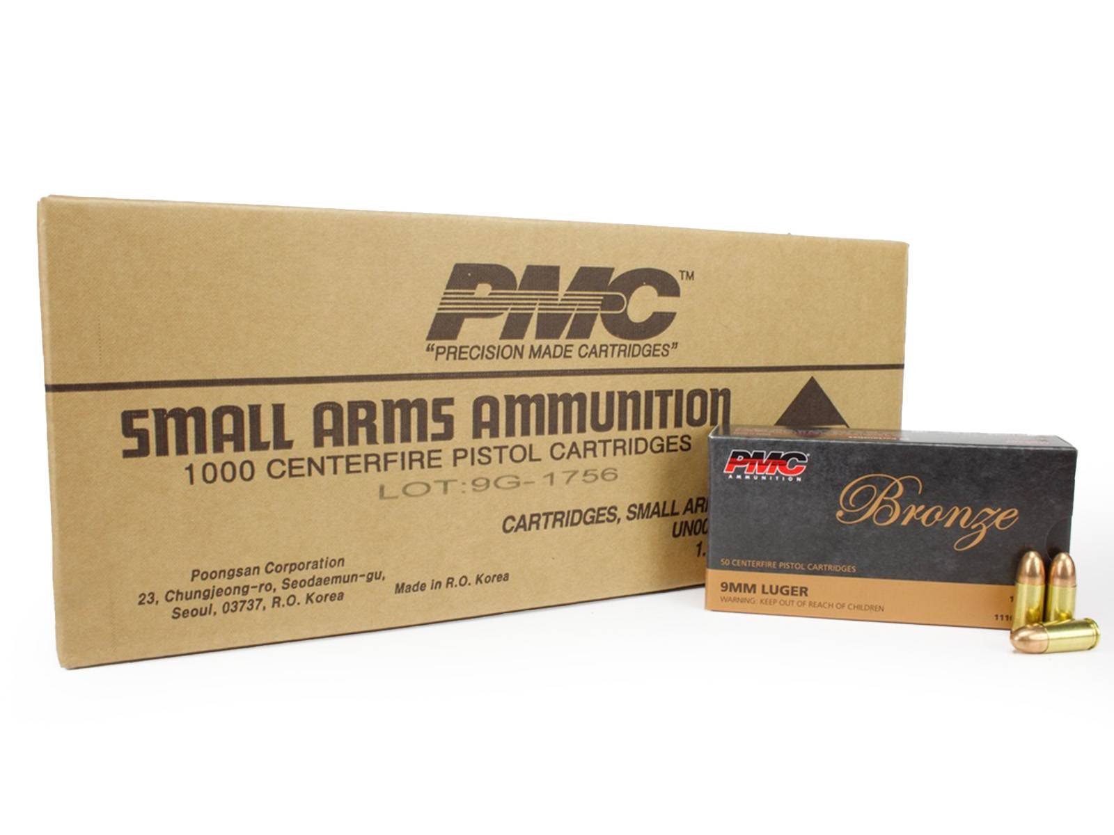 PMC Bronze 9mm 124 Gr FMJ Ammo Case