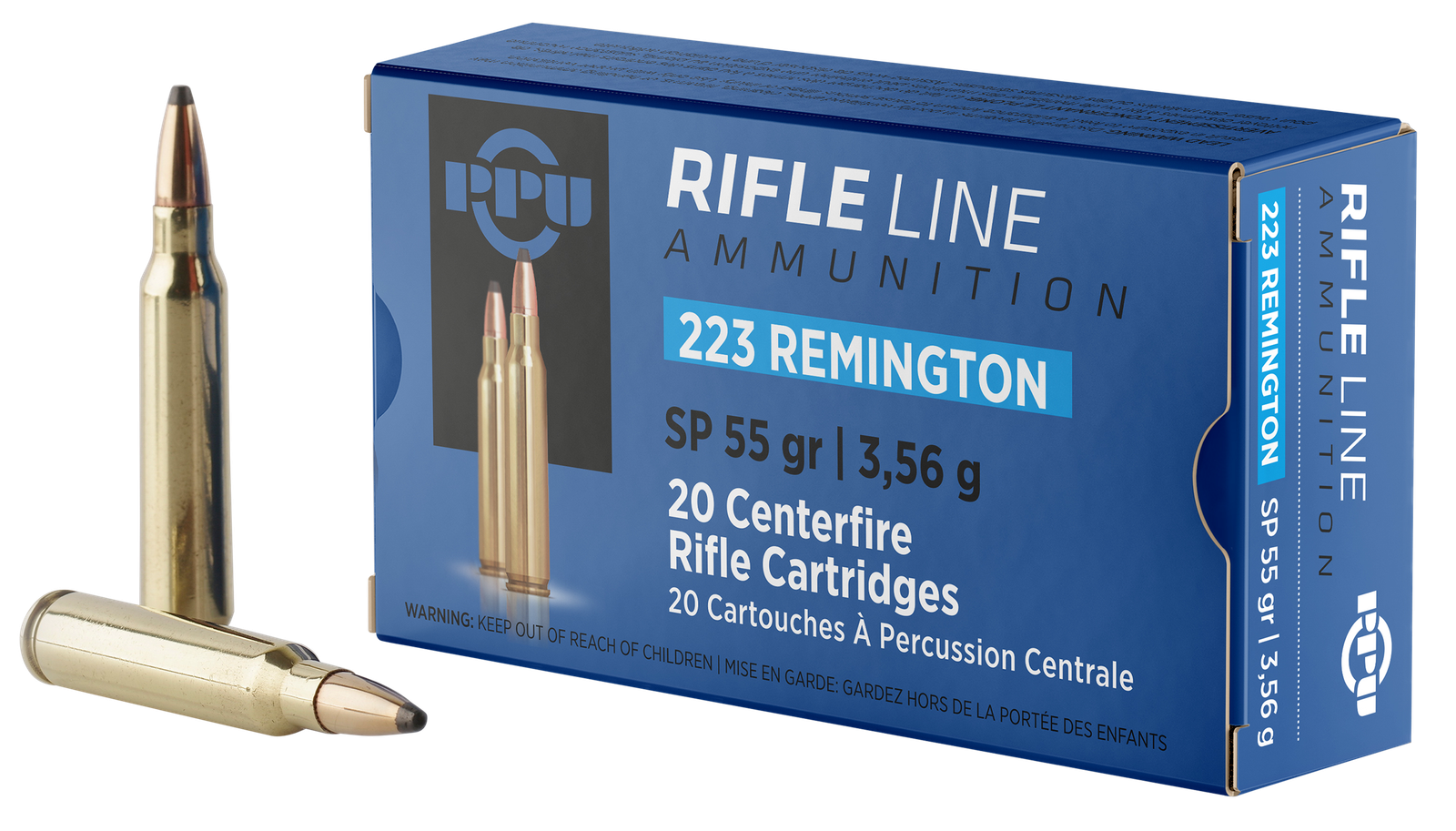 PPU 223 Rem 55 Gr Soft Point Ammo