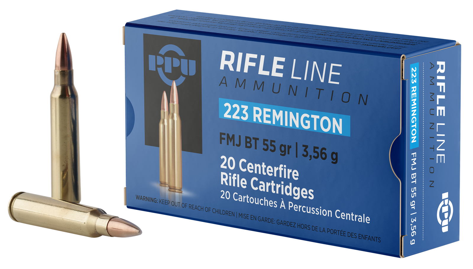 PPU Standard 223 Remington FMJ Ammo