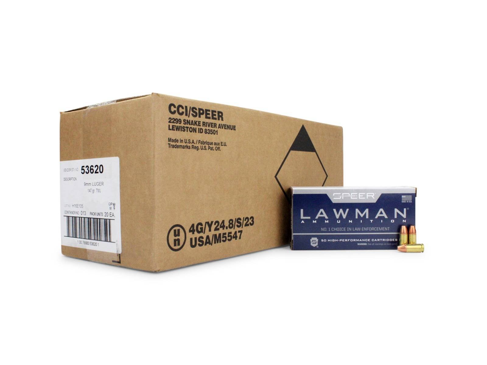Speer Lawman 9mm 147 Gr TMJ Ammunition
