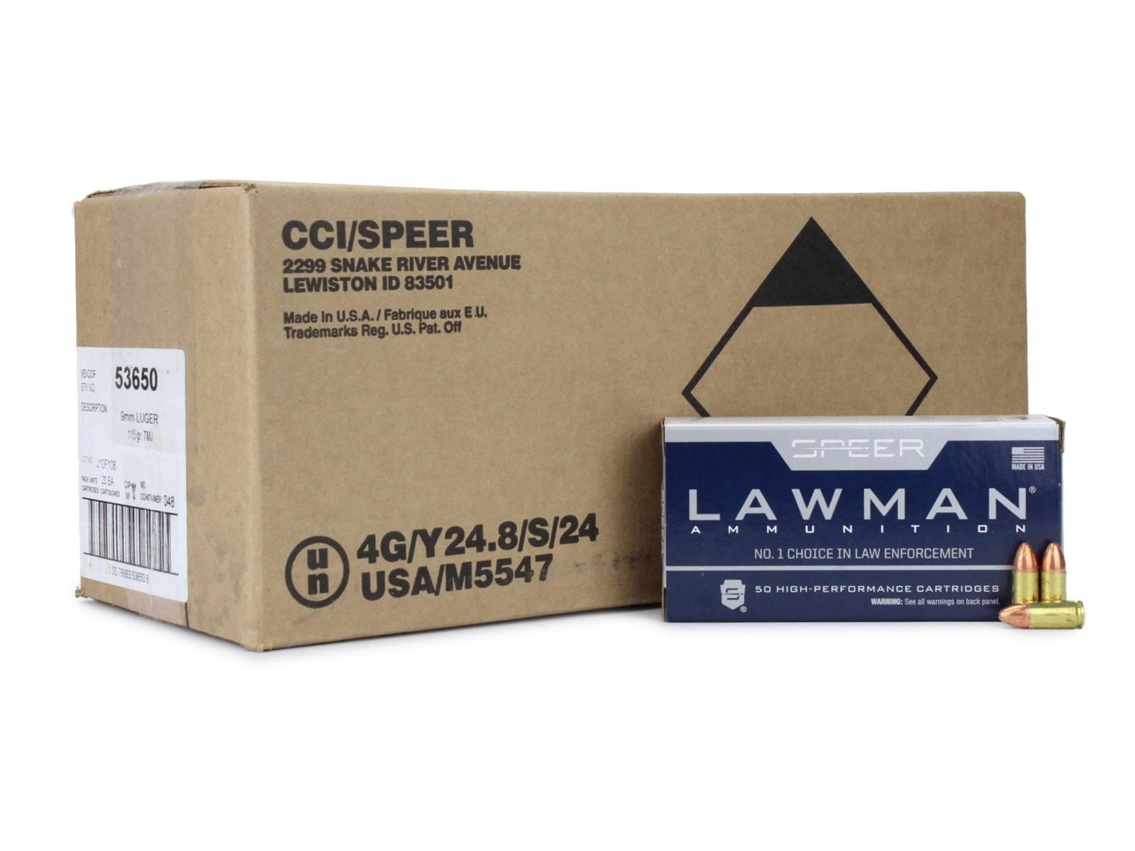 Speer Lawman 9mm TMJ Training Ammunition