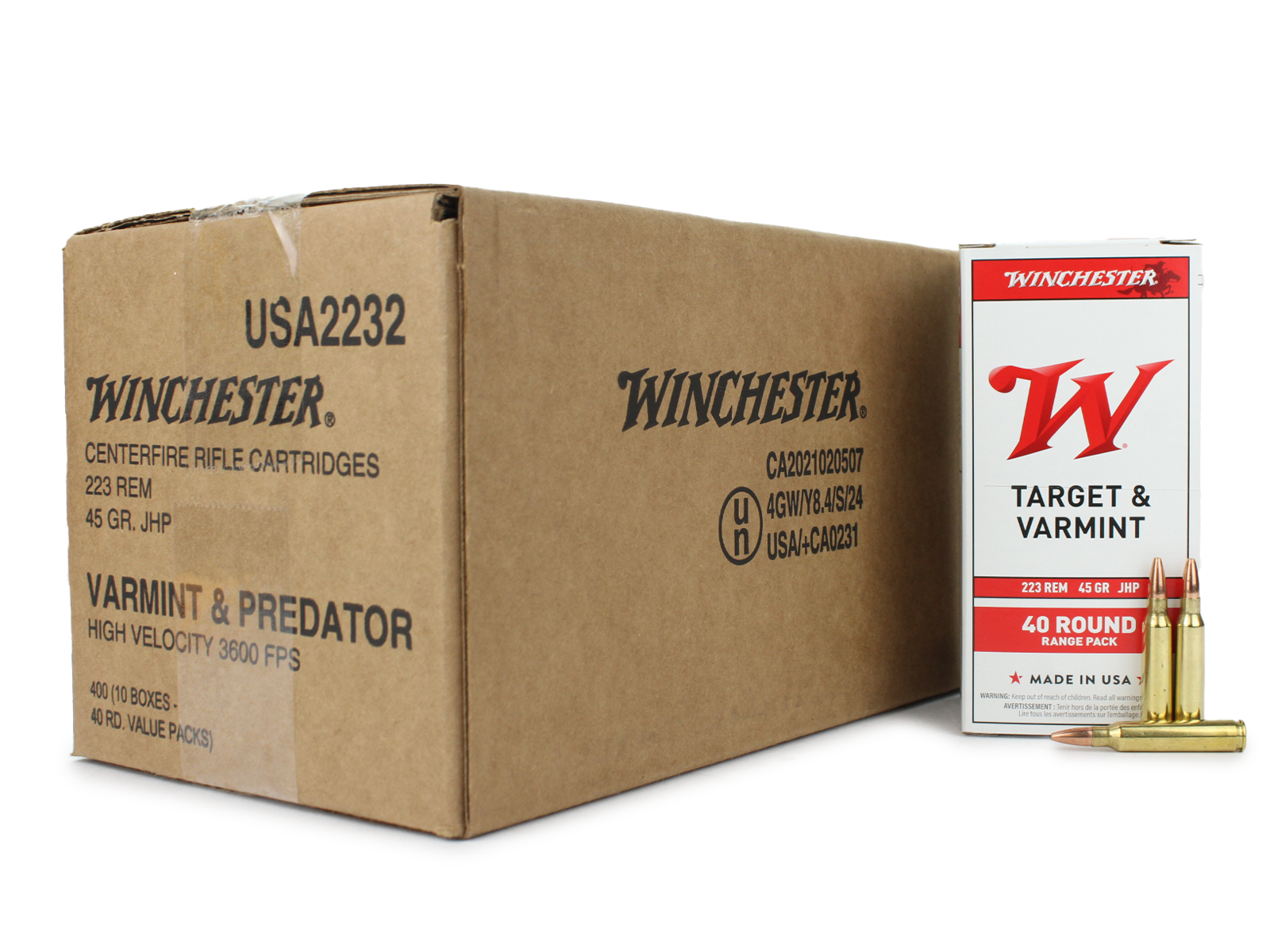 Winchester 223 Remington 45 Gr JHP Ammo