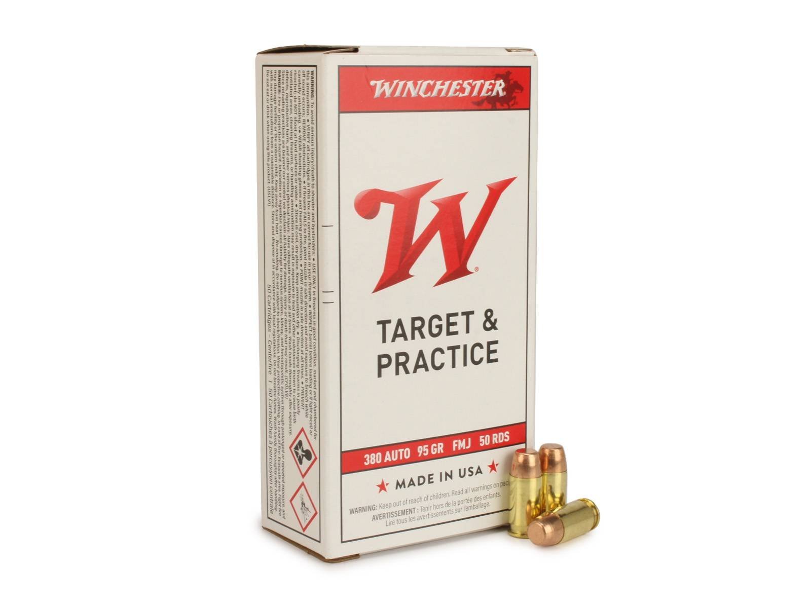 Winchester .380 ACP 95 Gr FMJ Ammunition