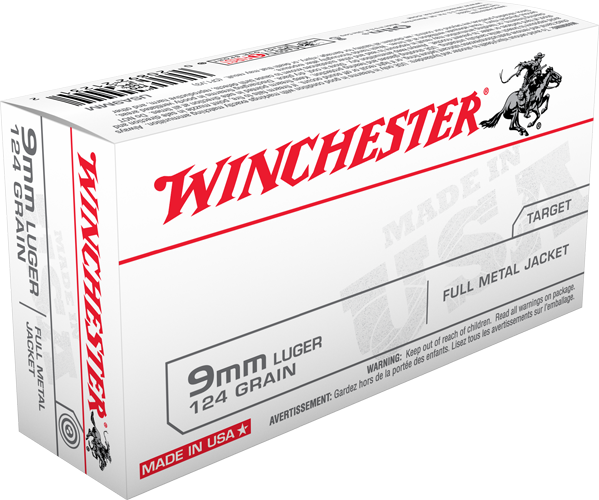 Winchester 9mm 124 Gr FMJ Ammunition