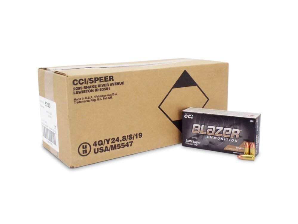 Blazer Brass 9mm 115 Gr FMJ (Case)
