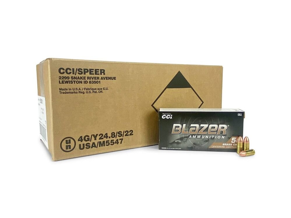 Blazer Brass 9mm 124 Grain FMJ Ammo (Case)