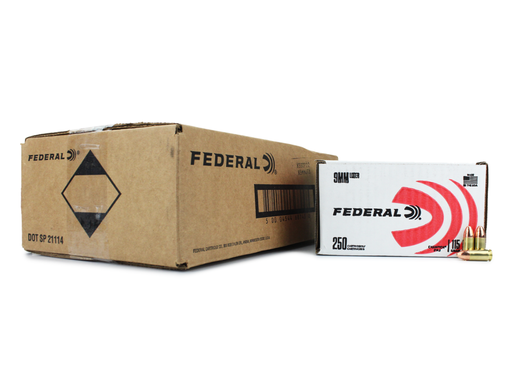 Federal Champion 9mm 115 Gr FMJ (Case)