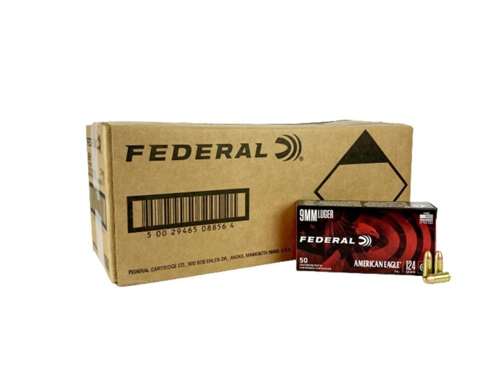 Federal American Eagle 9mm 124gr FMJ Case