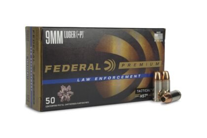 Federal Premium HST 9mm 124 grain +P JHP box, a leading 9mm self-defense ammo choice for concealed carry