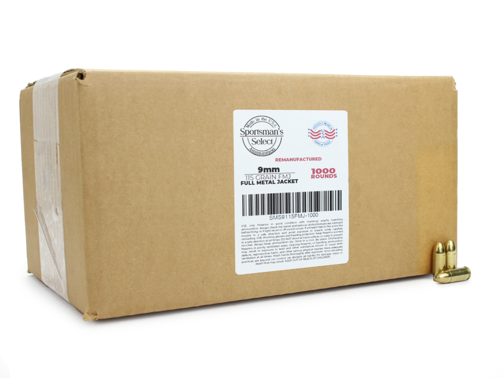 Sportsman's Select Remanufactured 9mm 115 Gr FMJ (1000 Rounds)