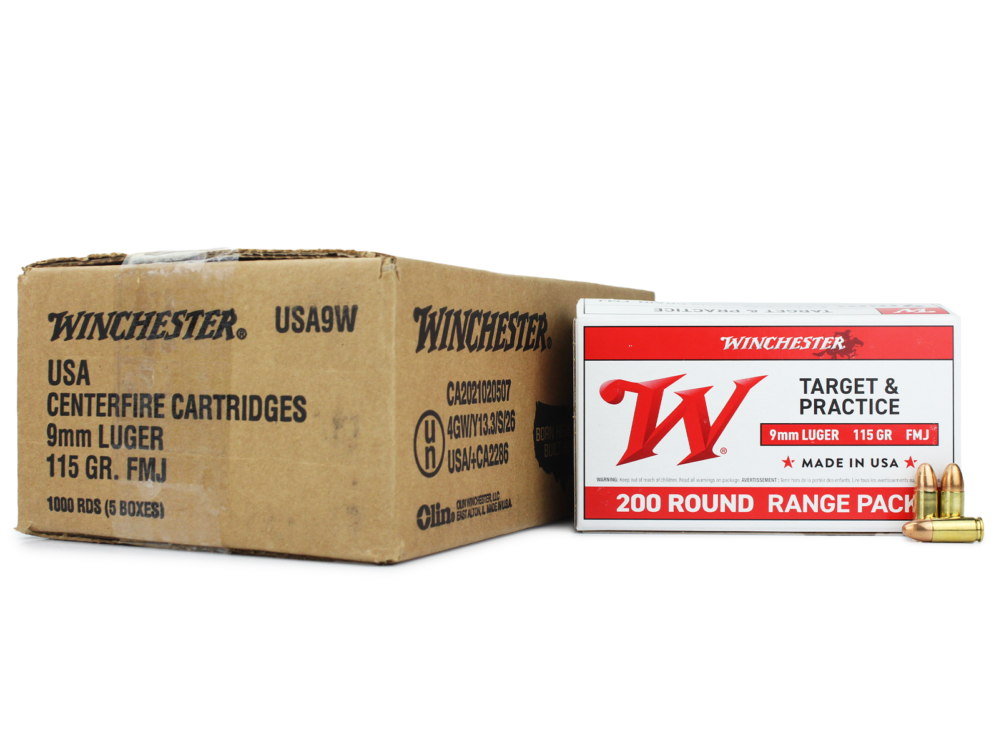 Winchester USA 9mm 115 Gr FMJ (Case)
