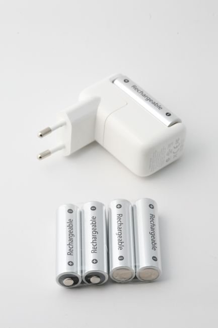 rechargeable batteries and a charger used for flashlights
