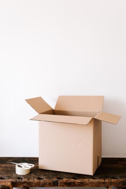 an opened cardboard shipping box