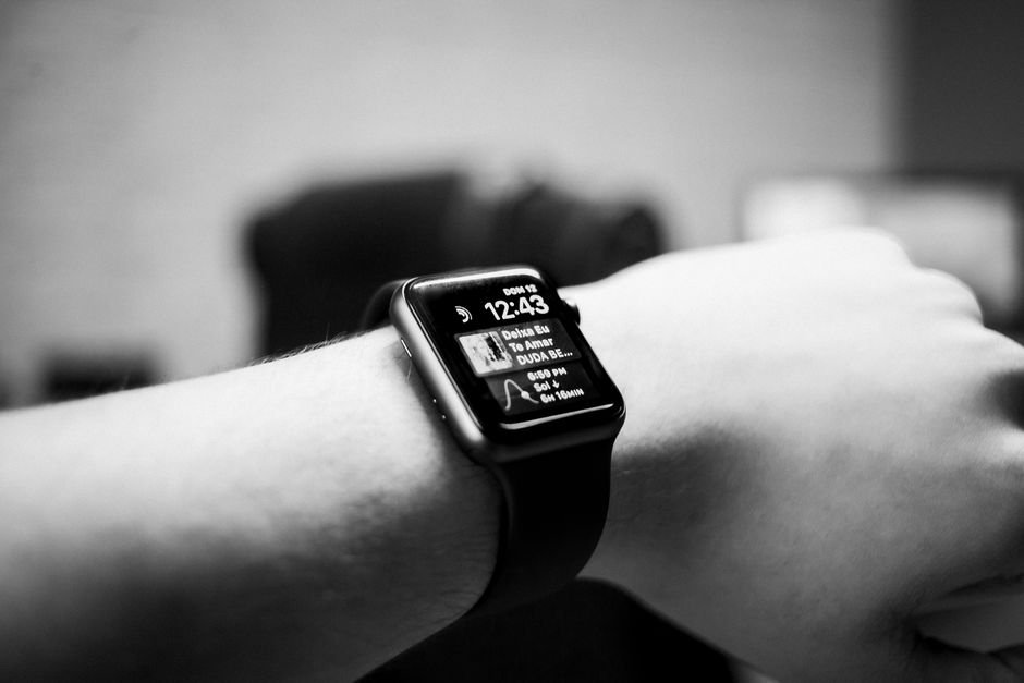 close up of a smartwatch on a wrist displaying an incoming notification